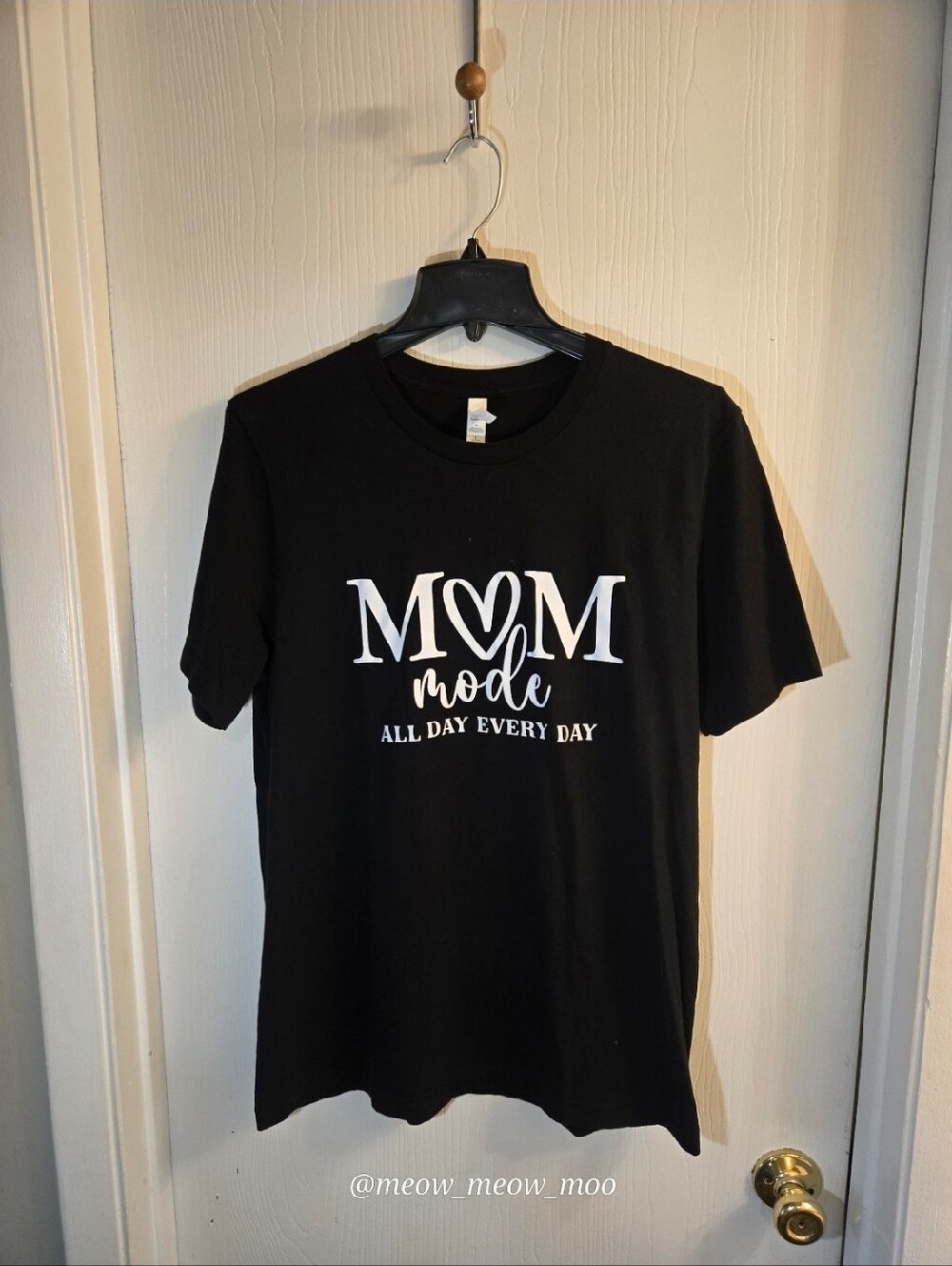 Bella Canvas Black Mom Mode Graphic T-Shirt Large